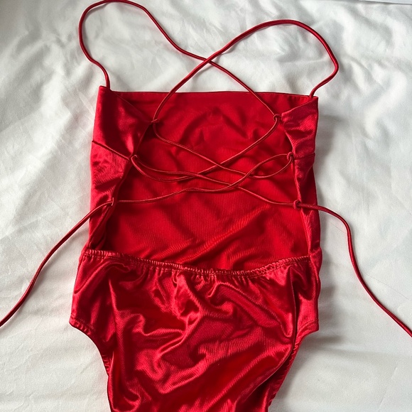 Red Princess Polly Silk Bodysuit - Picture 1 of 3